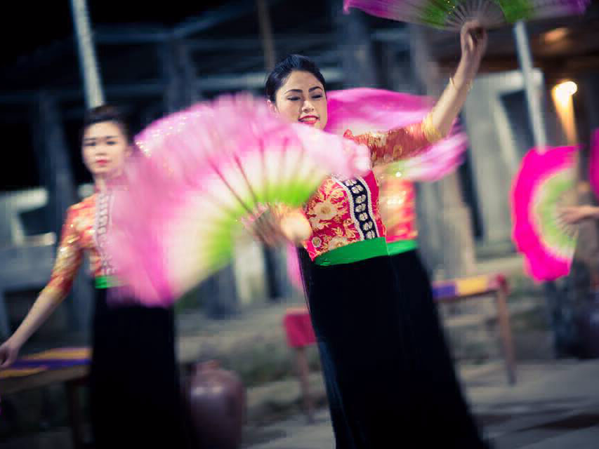 White Thai traditional dance in Mai Chau, Vietnam