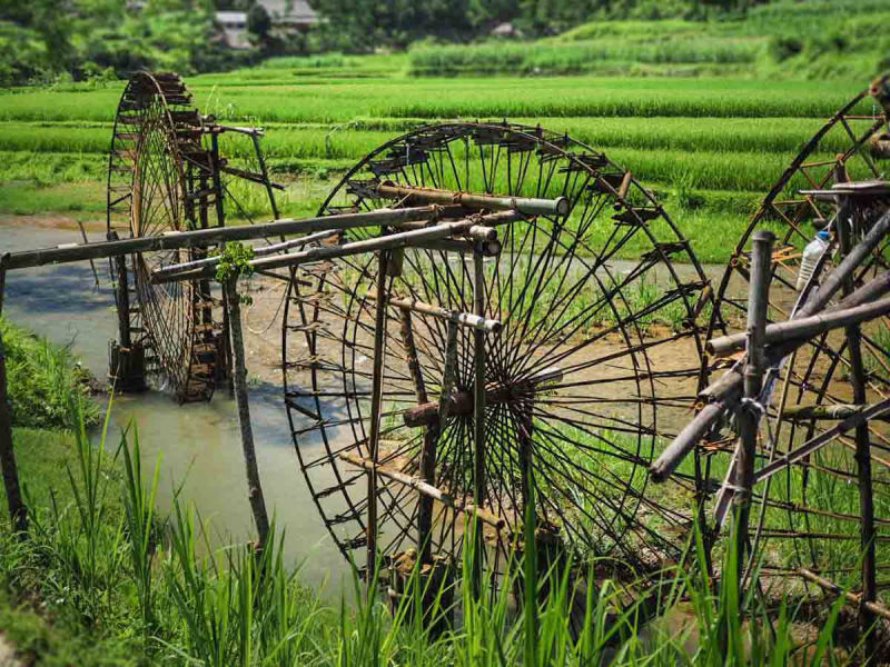Water wheels in Pu Luong