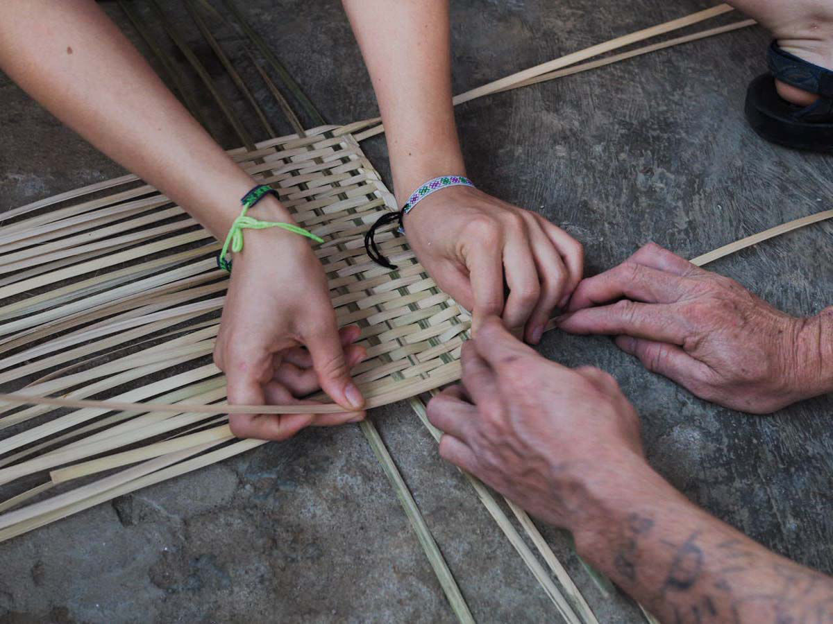 Bamboo handicrafts workshop in Vietnam